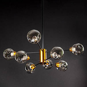 Стельова люстра лофт на вісім темних плафонів 920*920*500, фото 1