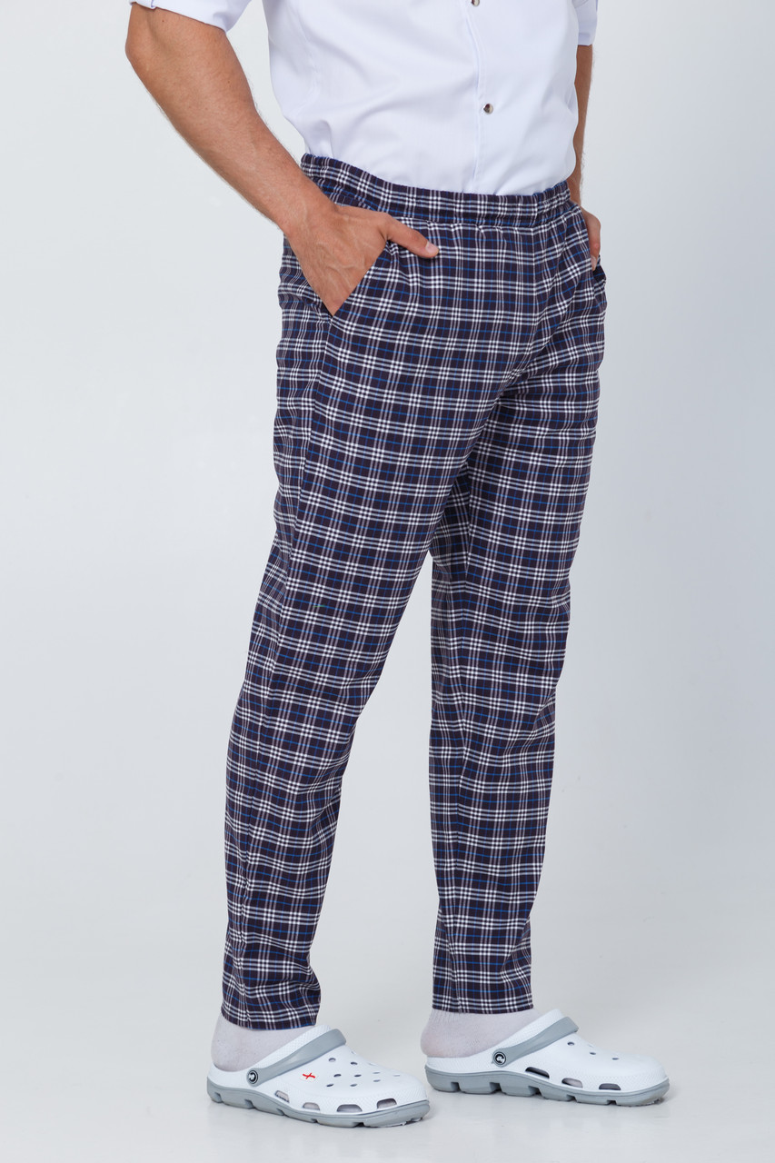 Брюки Кухарьскі Чоловісі Клітинка Синя, фото 1