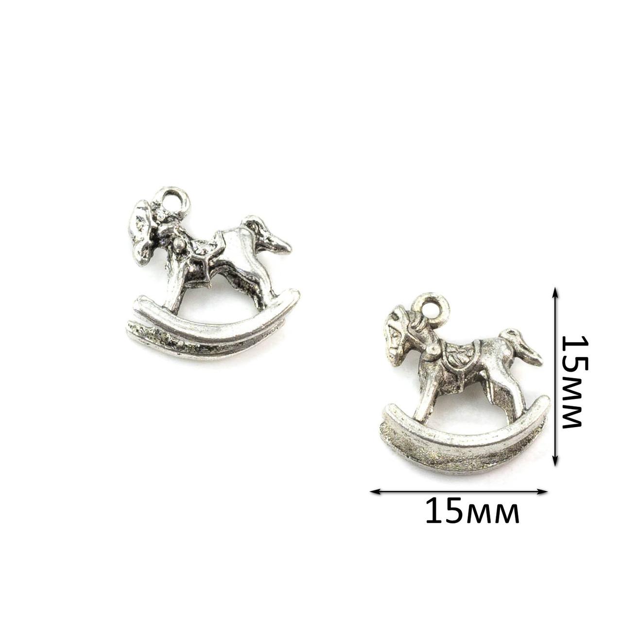 Підвіска "Коник" 15*15мм Срібло PDS026, фото 1