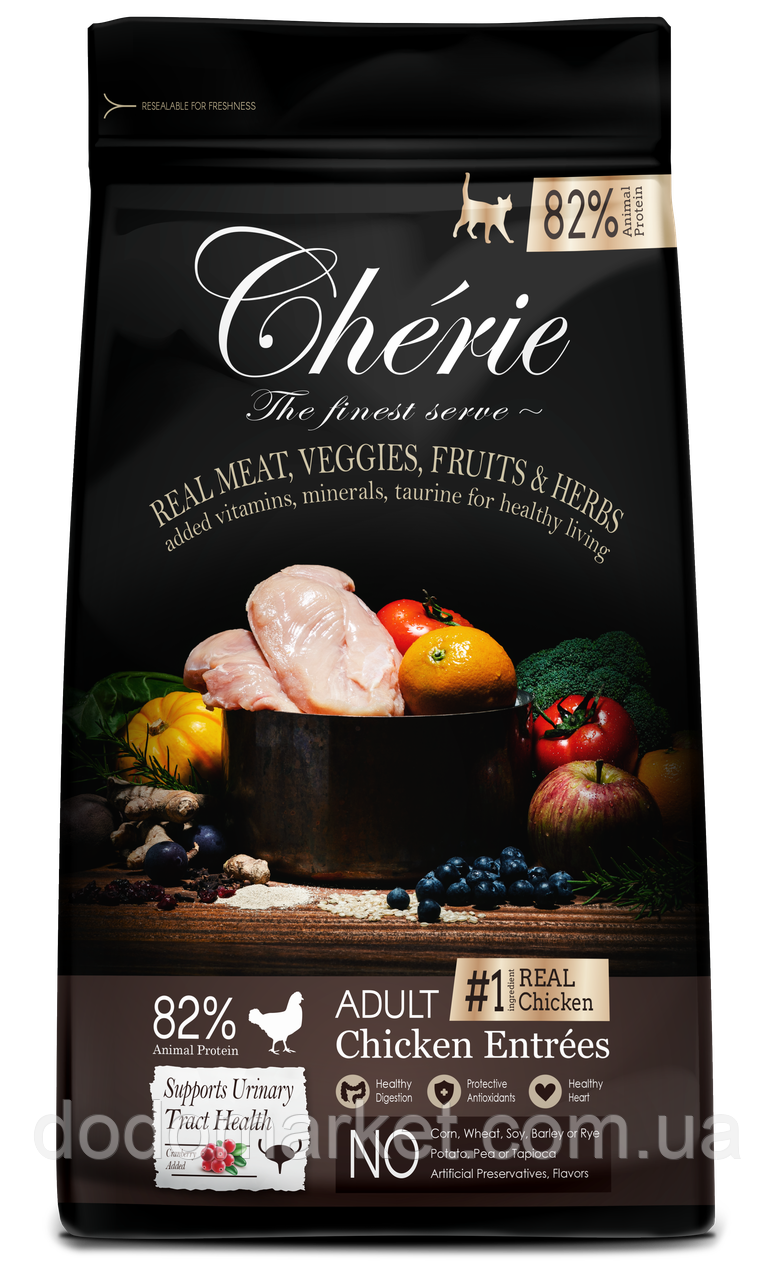 Сухий корм для дорослих котів Cherie (Шері) Dry Food Healthy Urinary Tract- Adult Chicken Entrees, 2кг, фото 1