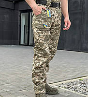 Тактичні штурмові штани піксель для військових, Штани Кайман рип-стійкові з манжетами на липучці int