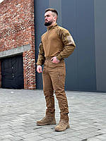 Бойові штани із сорочкою койот, Весняний комплект для військових поліестер/котон із якісною фурнітурою int