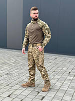 Тактична форма для військових pixel military, камуфляжна військова сорочка та штани з регульованими манжетами int