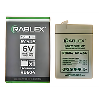 Аккумулятор 6 Вольт 6V 4.5Ah Rablex RB604