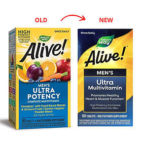 Мультивітаміни для чоловіків Alive! Nature's Way 60 таблеток
