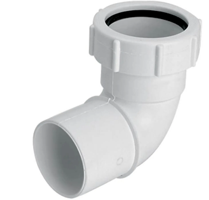 Коліно пластикове 90 град гайка раструб d50 McAlpine, фото 1