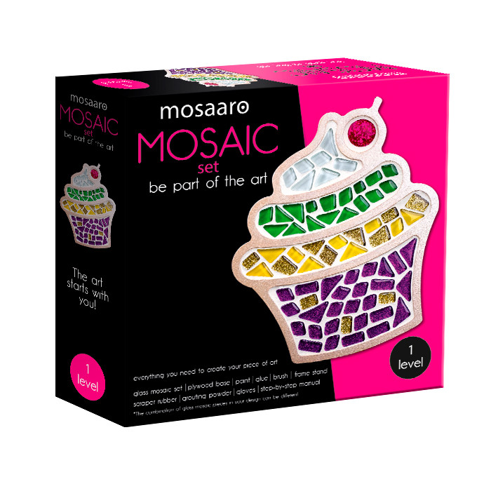 Набір для творчості скляна мозаїка «Кекс» Mosaaro MA1006 Рівень 1
