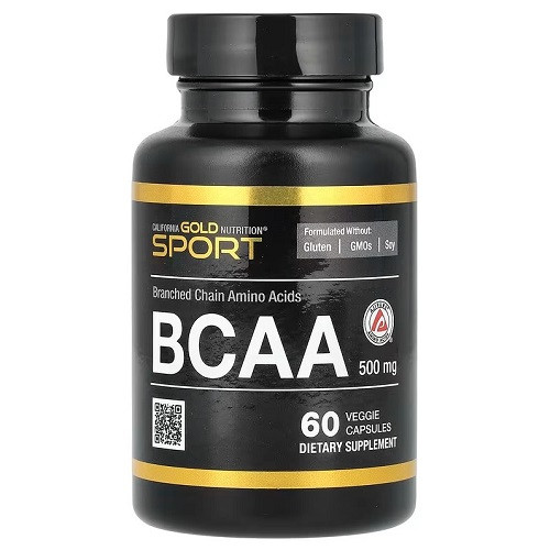 Амінокислоти (БЦАА) California Gold Nutrition BCAA 500 mg (60 капсул.)