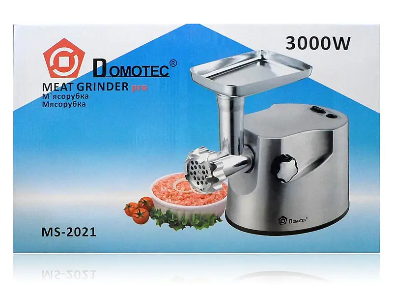 Електрична м'ясорубка металевий корпус Domotec MS-2021 3000 Вт