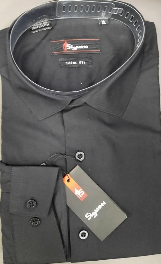 Сорочка чоловіча приталені Sigmen SDK7113S чорна, фото 1