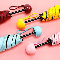 Зонты для девушек / Компактный зонт / Мини зонт в футляре / Зонт маленький. EV-784 Цвет: красный