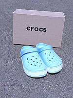 Шлепанцы Crocs женские Пляжные сабо кроксы шлепки голубые
