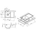 Кухонна мийка Kroner KRP Schwarze-6350LHM нержавіюча сталь з чорним змішувачем в наборі, фото 8