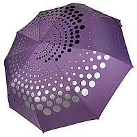 Складной зонт полуавтомат с абстрактным принтом от "Серебряный дождь", антиветер, лавандовый 022-309-4 топ