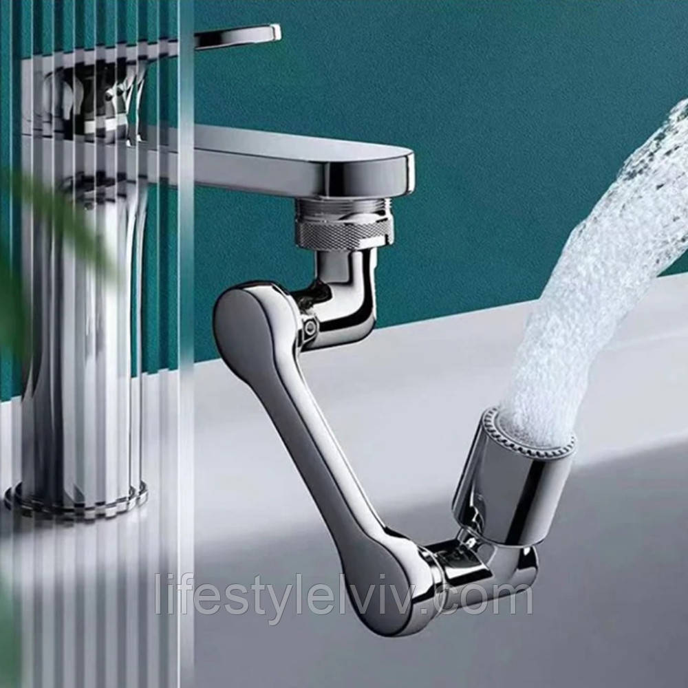 Насадка аератор на кран з поворотом на 1080 / Подовжуючий кран, що обертається для економії води, фото 1