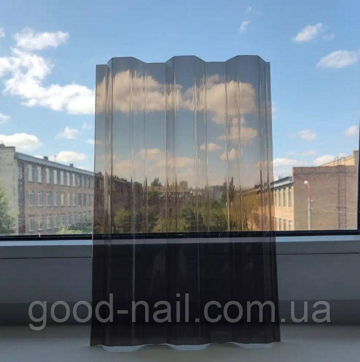 Хвилястий полікарбонат Greca профільний бронзового кольору 0.8 мм, фото 1