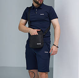 Чоловічий літній костюм Reebok футболка шорти комплект спортивний Туреччина (сірий). Живе фото