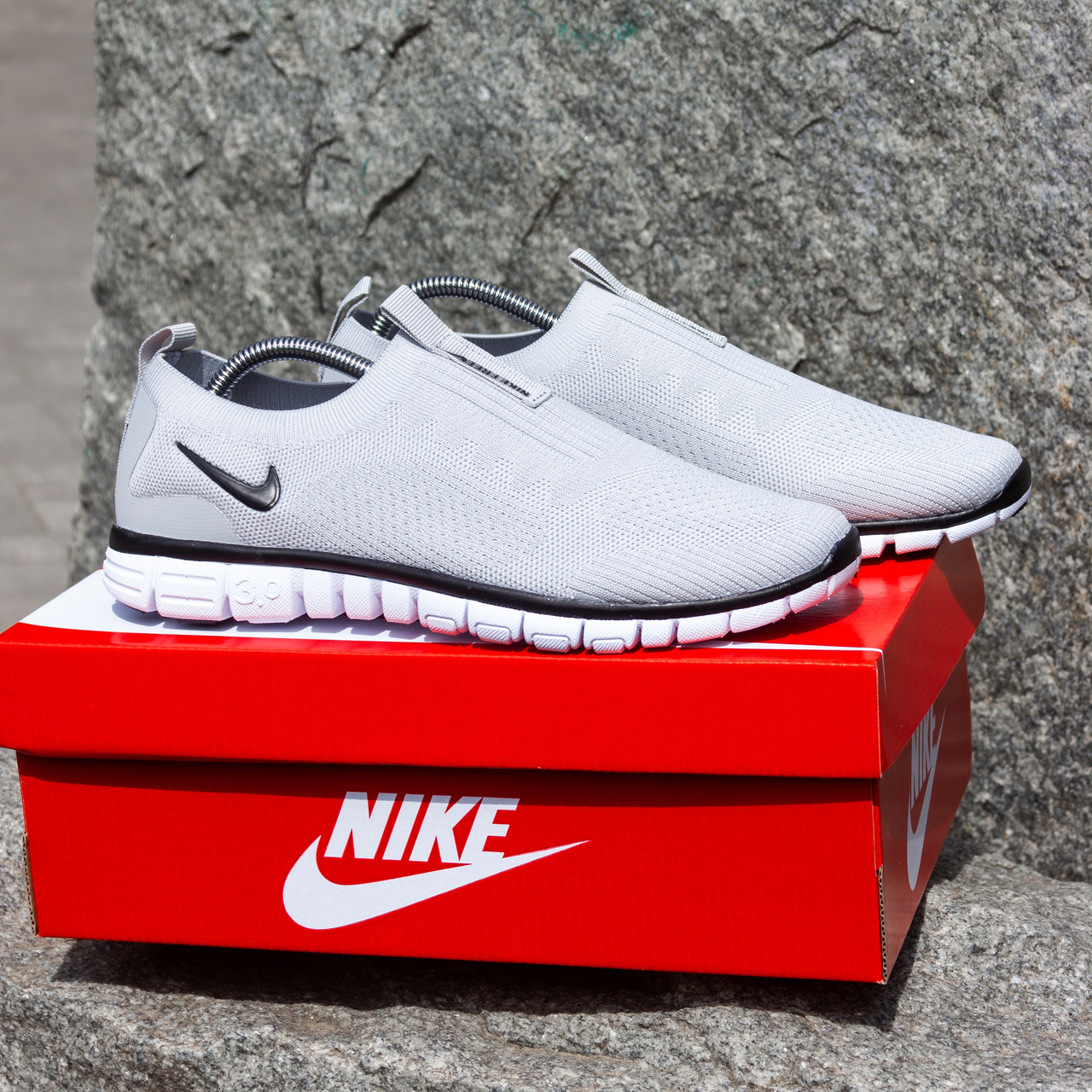 Легкі чоловічі кросівки тапочки Nike Free 3.0 повномірні сірі