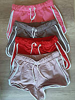 Летние женские базовые трикотажные шорты на завязках 42, Розовый