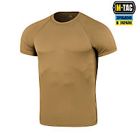 Футболка потоотводящая M-TAC SUMMER COYOTE,тактическая летняя мужская футболка койот м-так для военных ВСУ