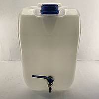 Бачок для води 20л. білий з металевим краном