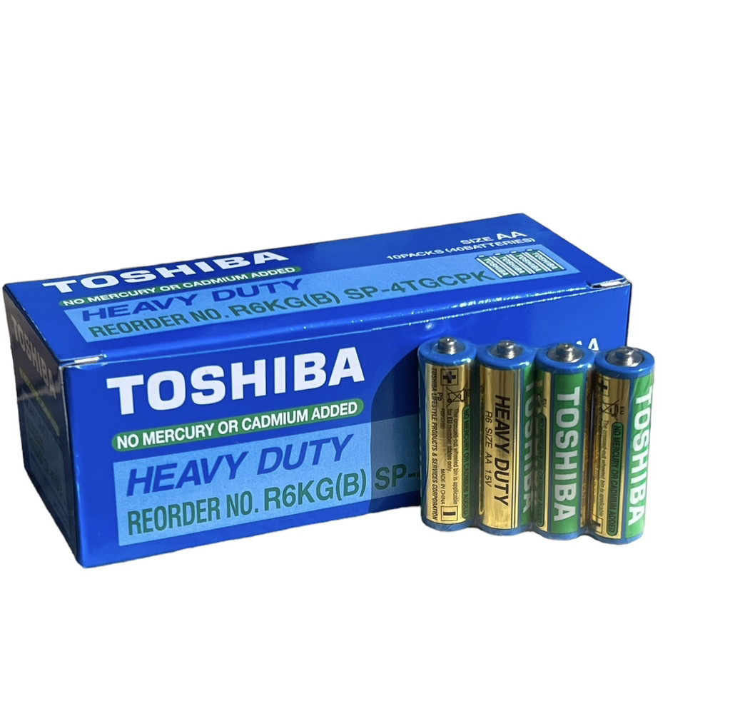 Батарейки AA LR6 Toshiba сольові пальчики, фото 1