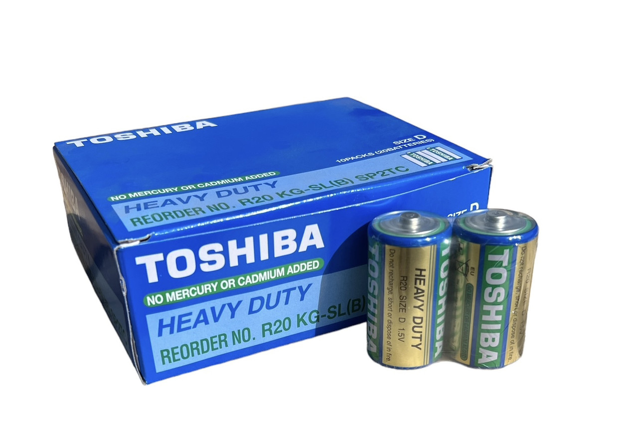 Батарейки LR20 Size D Toshiba сольові, фото 1