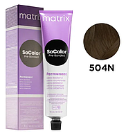 Стойкая краска для седых волос Matrix SoColor Pre-Bonded Permanent Extra Coverage 504N Шатен натуральный 90 мл