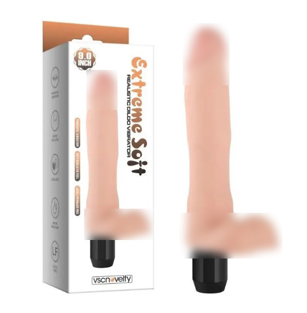 Вибратор Extreme Soft Realistic Scrotum Dildo Vibrator 9.0, фото 1