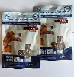 Ласощі для собак GiGi "Слайси з м'яса мармурової яловичини" з глюкозаміном, 85 г