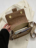 Жіноча сумка 5262 крос-боді бежева, фото 6
