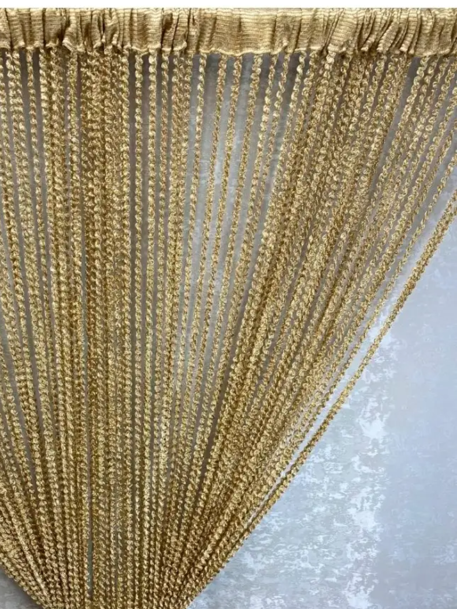 Нитяна Штора Кисея Спіраль Колір Золото