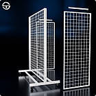 Стійка MARGO, H1350 L1050 W500 (з 3-ма сітками). Торговий стенд-стелаж під навісне обладнання, фото 3