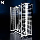 Стійка MARGO, H1350 L1050 W500 (з 3-ма сітками). Торговий стенд-стелаж під навісне обладнання, фото 2