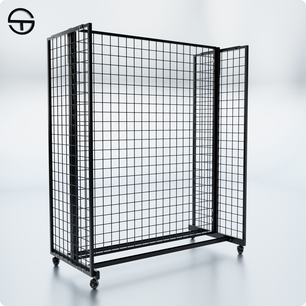 Стійка MARGO, H1350 L1050 W500 (з 3-ма сітками). Торговий стенд-стелаж під навісне обладнання, фото 1