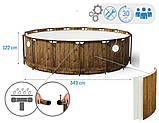 Bestway 56977 Ø 549 х 122 см, каркасний басейн, фільтр-насос 5678л/ч, сходи, тент, фото 5