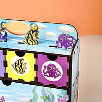 Дитяча розвиюча гра Чарівний комодик Морські мешканці 1 Дерев'яний сортер Ubee ПСД003, фото 4