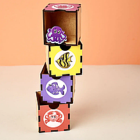 Дитяча розвиюча гра Чарівний комодик Морські мешканці 1 Дерев'яний сортер Ubee ПСД003, фото 8