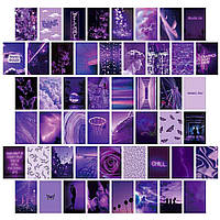 Набор мини-постеров для декора Фиолетовое вдохновение 10,2х15,2 см 50 шт (NS0065_1)