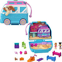 Игровой набор Полли Покет поездка с щенком на море Polly Pocket Seaside Puppy Ride Compact with 12 Accessories