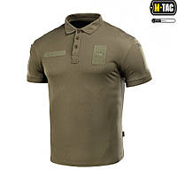 Потоотводящее поло M-TAC ELITE TACTICAL COOLMAX OLIVE,тактическая футболка с налепками олива для военных