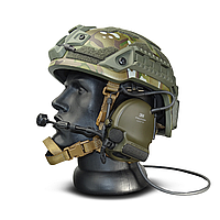Кевларовый тактический шлем ARCH (M 52-54см) Мультикам NIJ IIIA (Дания) + Навушники 3m Peltor XPI