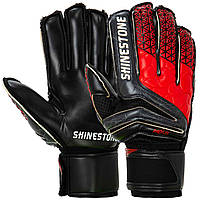 Перчатки для футбола с защитными вставками на пальцы FDSPORT серо-красные FB-915, 10