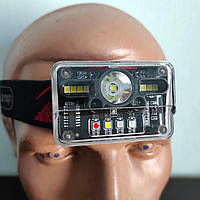 Ліхтар налобний XPG+8SMD+4SMD(white+red+green+blue+UV), Motion Sensor, Li-Ion акумулятора, ЗП Type-C