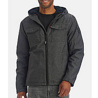 Чоловіча зимрва куртка-бомбер з капюшоном Levi's, водонепроникна, сірого кольору, розмір M