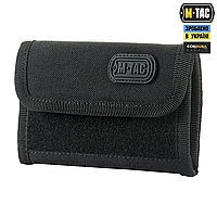 M-Tac кошелек с липучкой Elite Gen.II Black, военный кошелек, мужской кошелек черный, тактический бумажник
