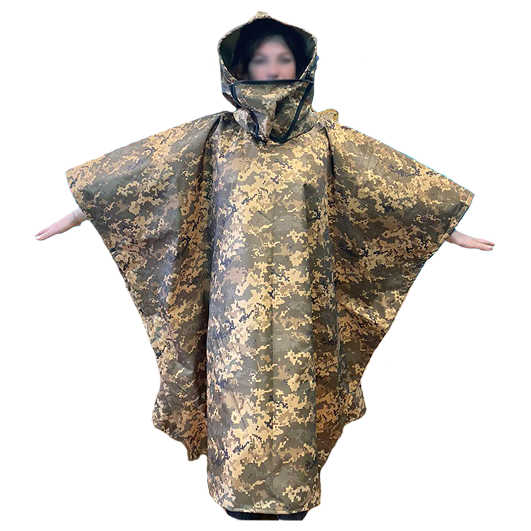 Пончо анти-тепловізор, піксель/мультикам, 165-185 см, Oxford ПУ, фото 1