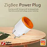 Розумна розетка Zigbee 3.0 16А 3680Вт. Моніторинг споживання. Tuya, Smart Life, Homekit, Zigbee2mqttt, фото 3