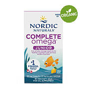 Nordic Naturals, Complete Omega Junior, Омега 3-6-9, лимон, 283 мг, 90 мини-капсул