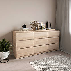 Комод на 9 ящиків Серія Лайт Дуб Сонома